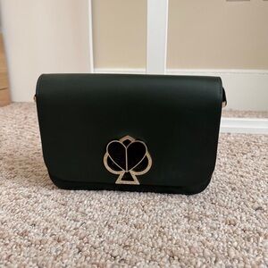 Kate Spade Nicola Twistlock Medium Shoulder Bag Dark Green Leather Crossbody